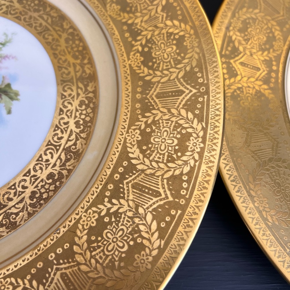 Hutschenreuther Selb L.H.S Bavaria Gold Encrusted 7 Dinner Plates - Picture 12 of 12